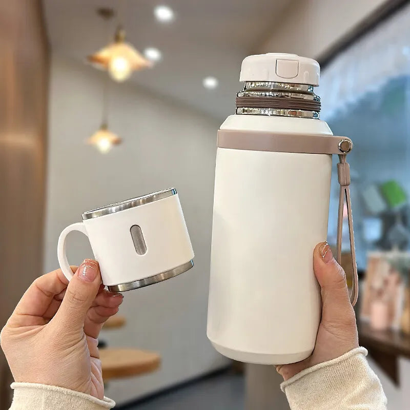 600Ml Stainless Steel Coffee Cup Travel Thermal Mug Leak-Proof Thermos Bottle Tea Coffee Mug Office Business Style Thermos