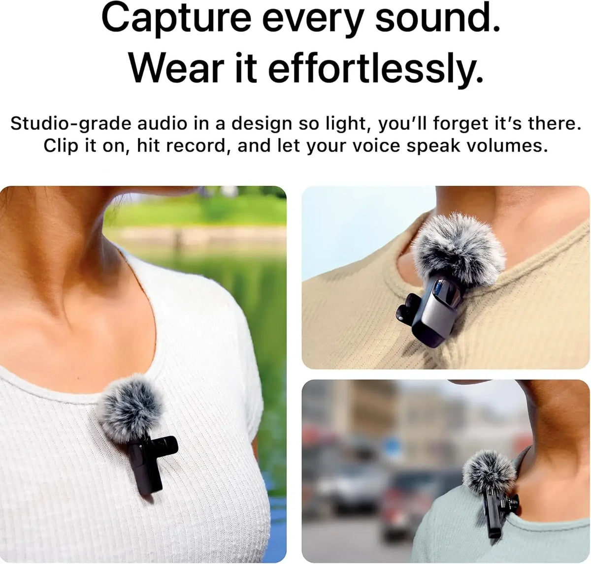 2.4G Wireless Lavalier Microphone Portable Audio Video Recording for Iphone Android Live Broadcast Gaming Phone