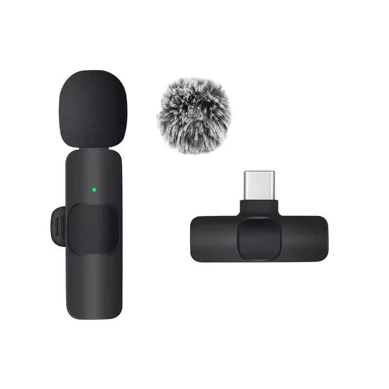 2.4G Wireless Lavalier Microphone Portable Audio Video Recording for Iphone Android Live Broadcast Gaming Phone