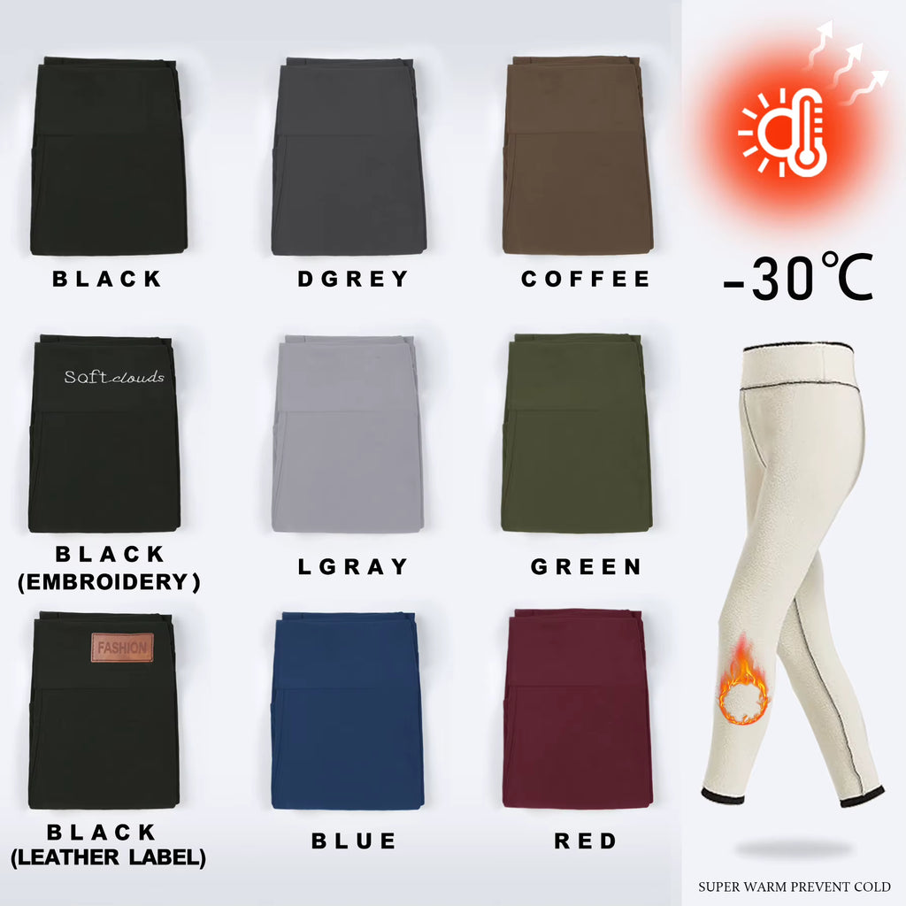 Women Velvet Leggings Autumn Winter Warm Fleece Tights Velvet Solid Color Prevent Cold Leggings Stretch Leggings