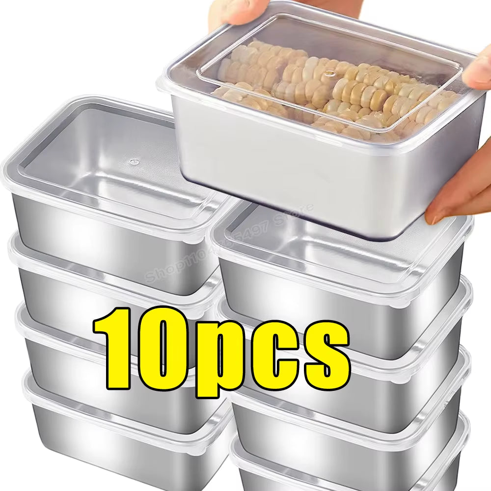 Stainless Steel Food Storage Container with Lid - Airtight Fresh-Keep Box for Fridge | Small Thickened Kitchen Organizer
